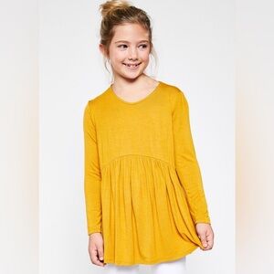 Girls Solid Baby Doll Top